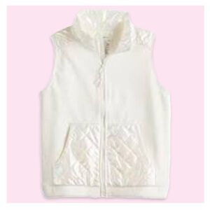 NWT [Tek Gear] Sleeveless Full-Zip White Wildflower Quilted Vest Girls XXL 18/20